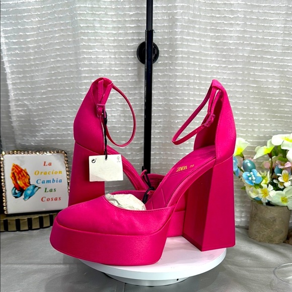 (H3) ZARA, Pink platform heels (new), size 39/8 and 36/5.5 USA - Picture 2 of 12